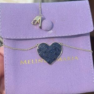 Melinda Maria Sparkling Blue Heart Necklace